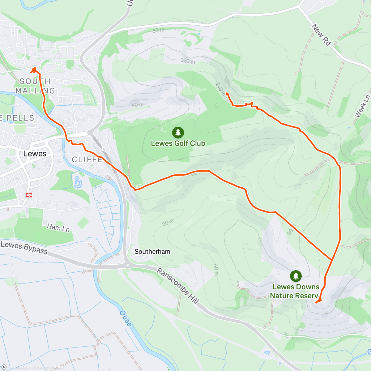 Mapa da atividade, Mount Caburn with Mary and Alban