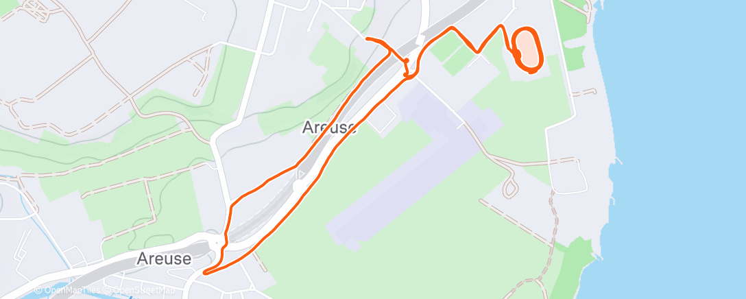 Map of the activity, Course à pied en soirée