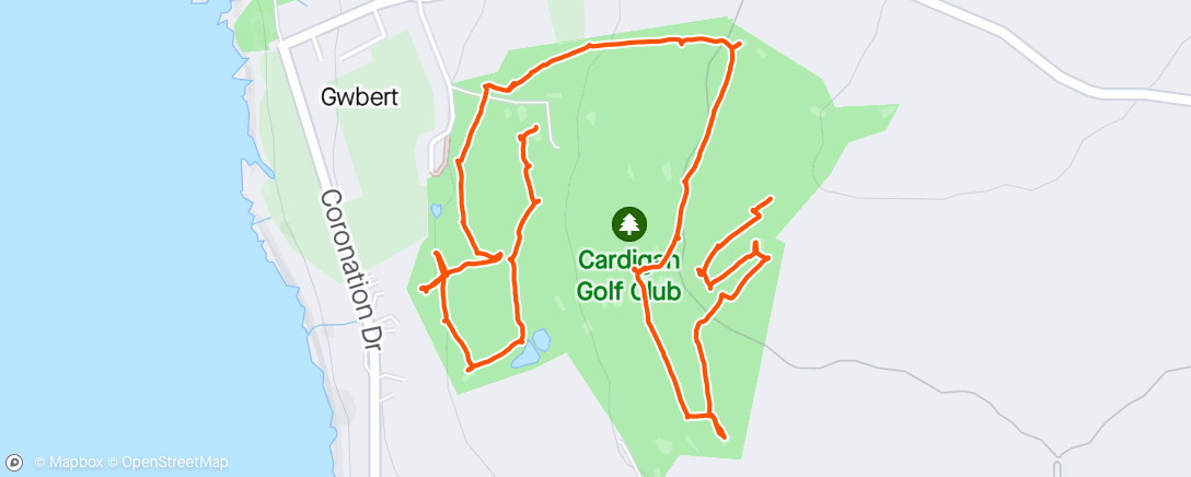Map of the activity, Golf as Ewan’s caddy ⛳️ (watch ran out of battery)