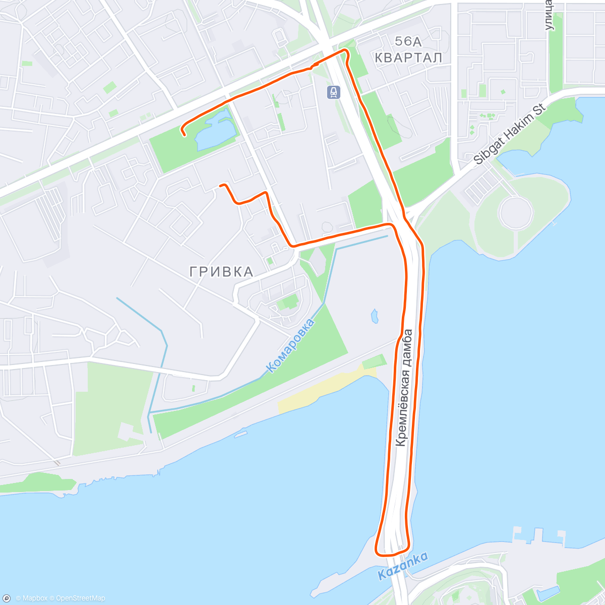 Map of the activity, Evening Run