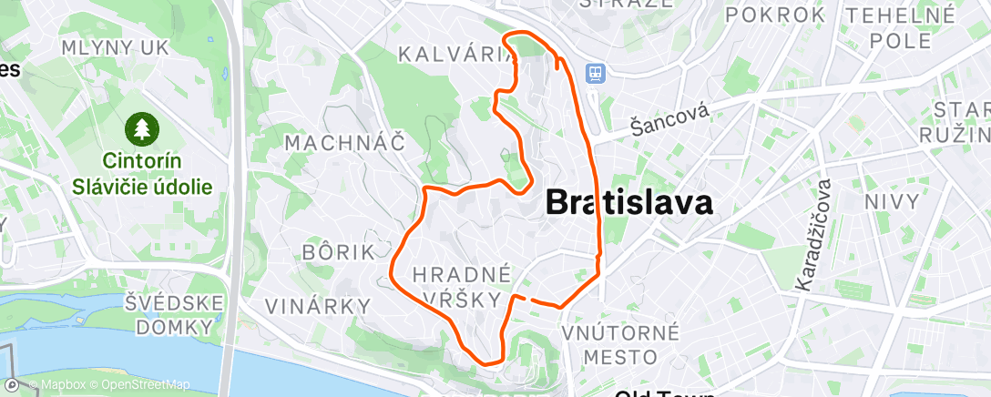 Map of the activity, Na Kalváriu