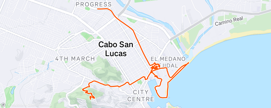 Map of the activity, Bumming around Cabo