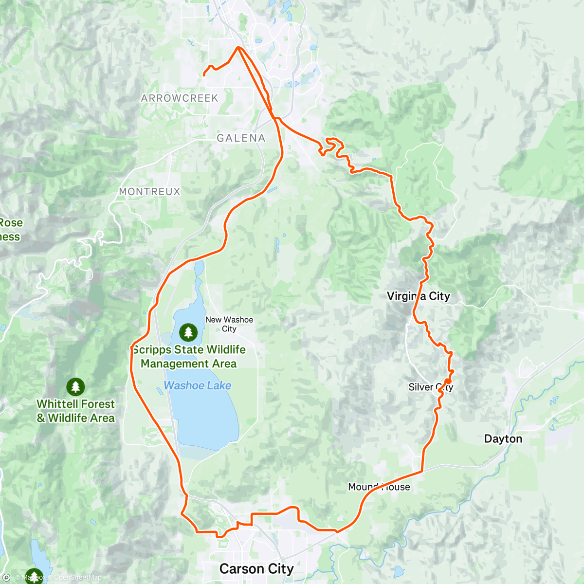 Map of the activity, Baby Lemond morning ride