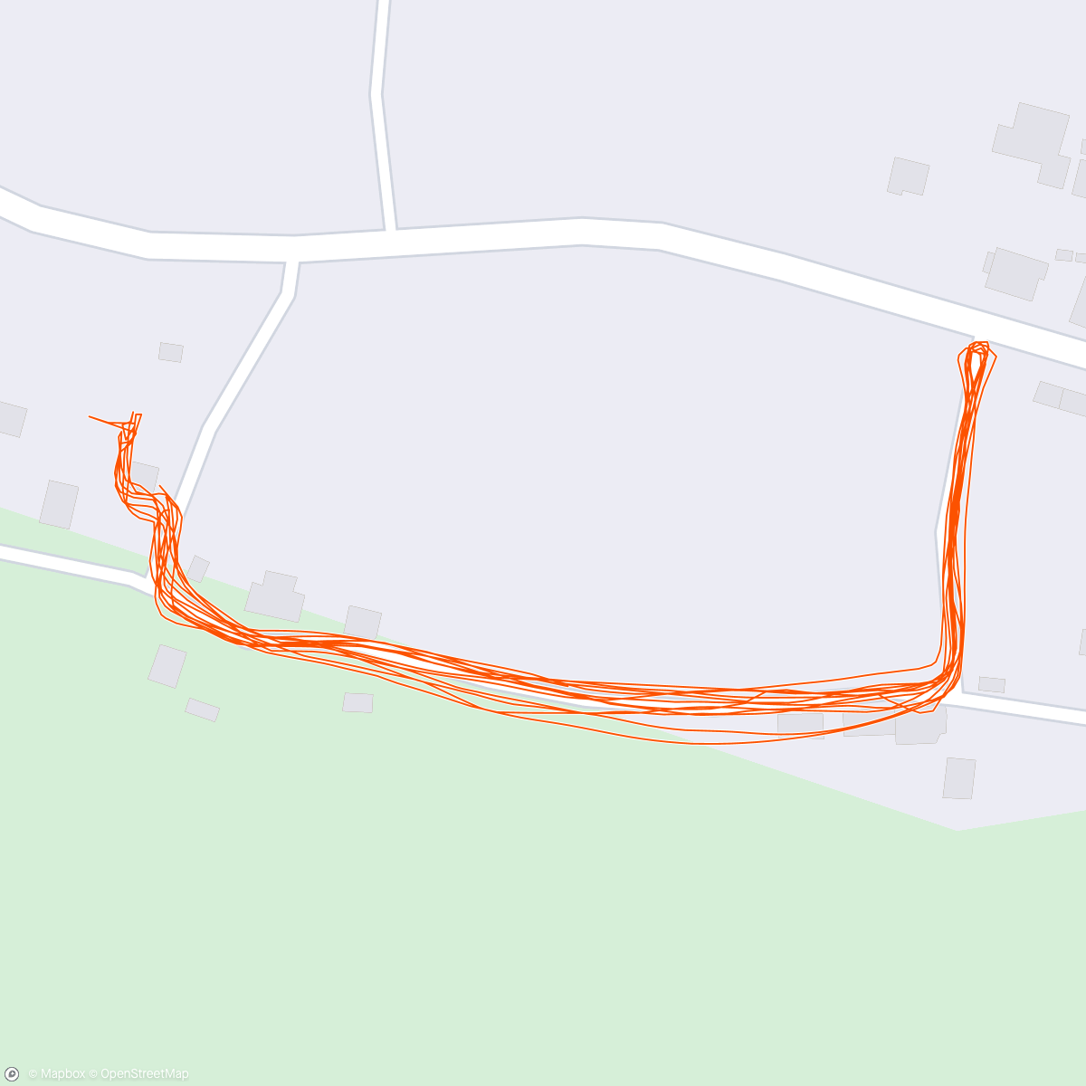 Map of the activity, Simulation biathlon running avec du vent 4x700 1er tir 0/5 2e 3/5 3e 3/5 cordeau