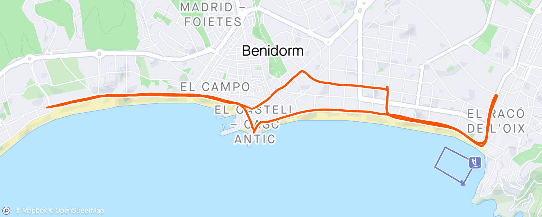 Map of the activity, First time in Benidorm, what have I been missing 😂😂