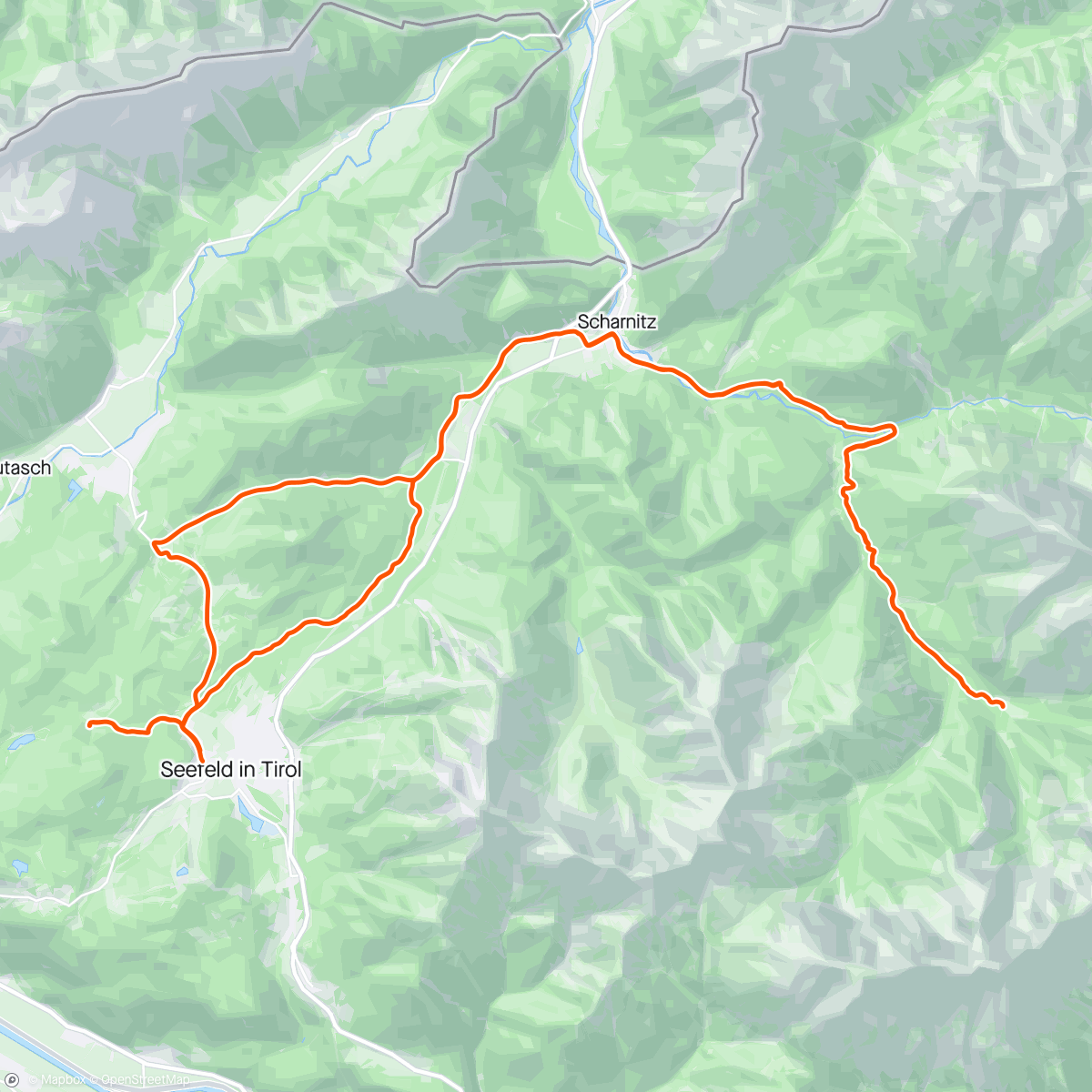 アクティビティ「Day 10 Austria following the River Isa and upto the mountain alm Moslalm MTB with wifey」の地図