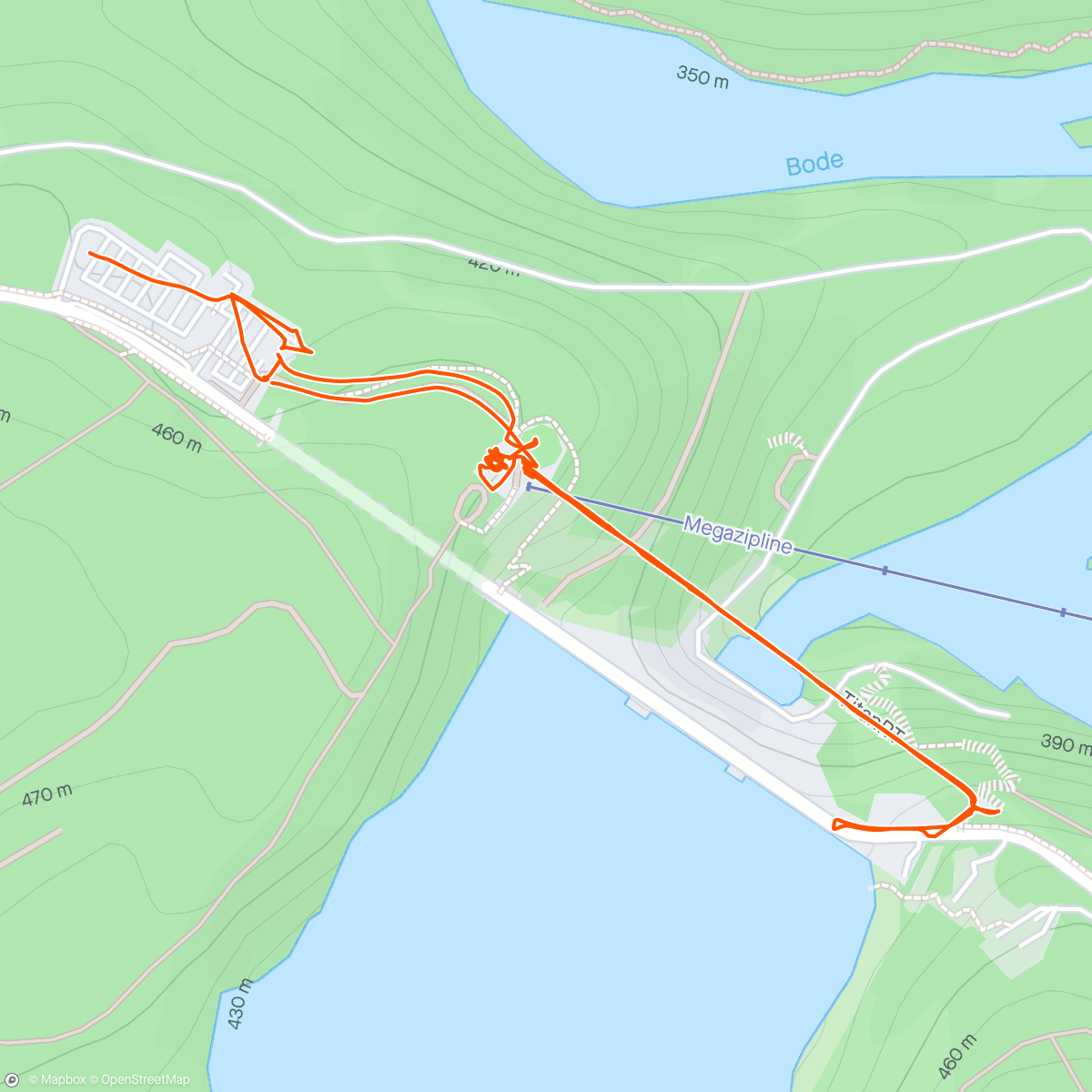 Карта физической активности (Titan RT Hängebrücke am Rappbode-Tallsperre)
