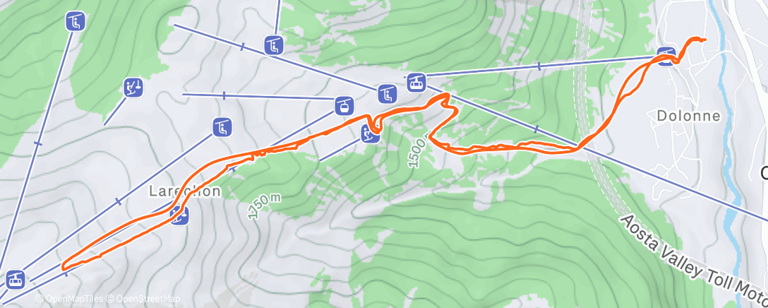 Карта физической активности (Sessione di sci fuoripista mattutina)