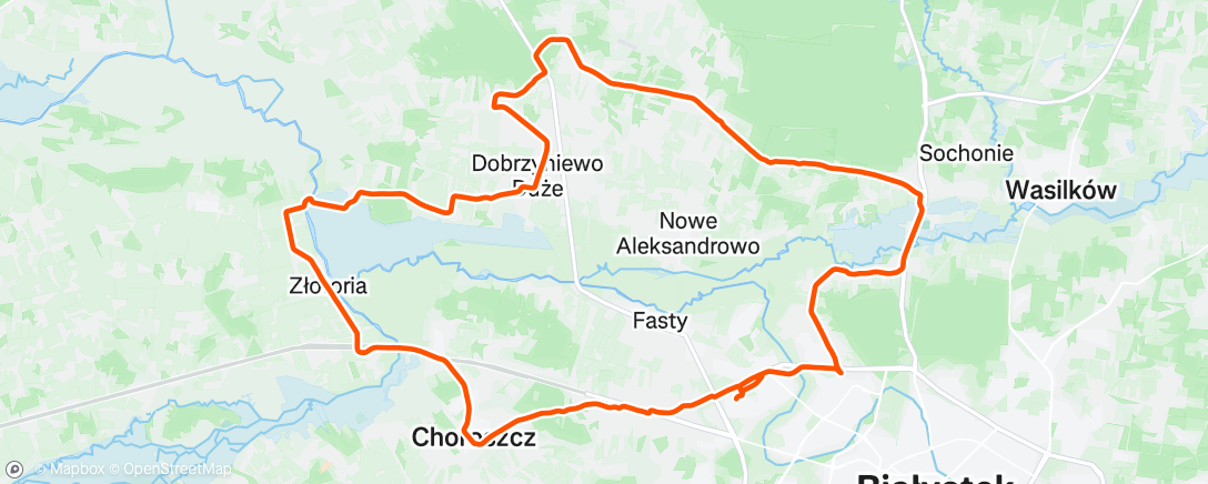 Map of the activity, Evening Ride
