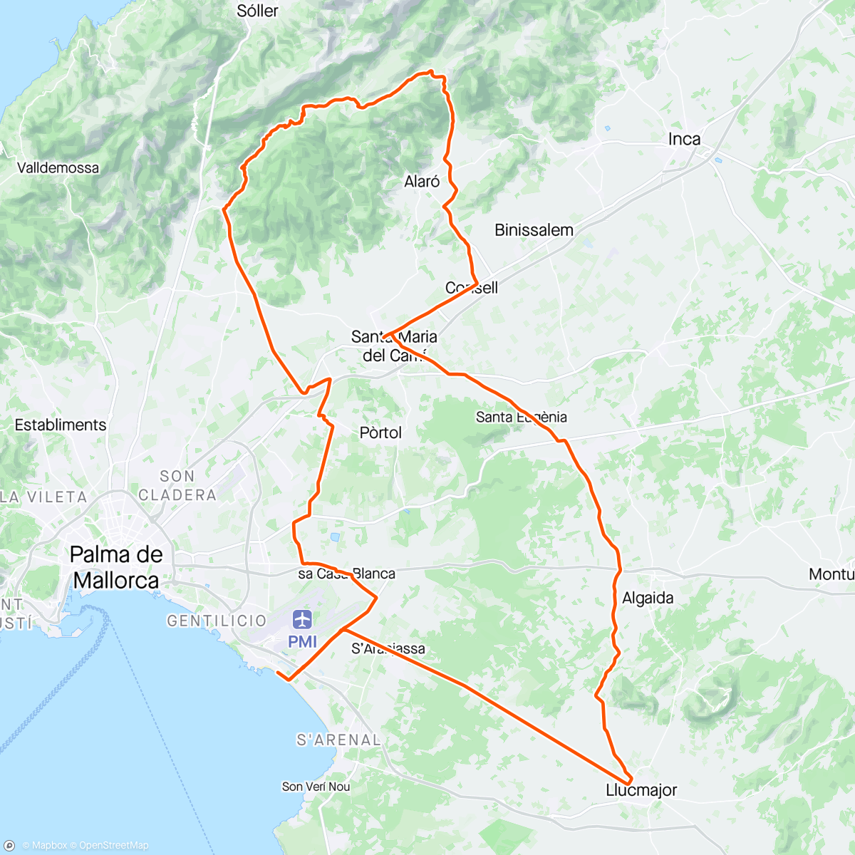 Map of the activity, 7. dag Majorca
