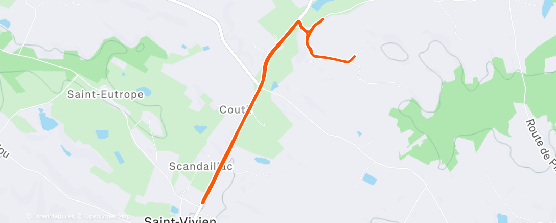 Map of the activity, Trail dans l'après-midi