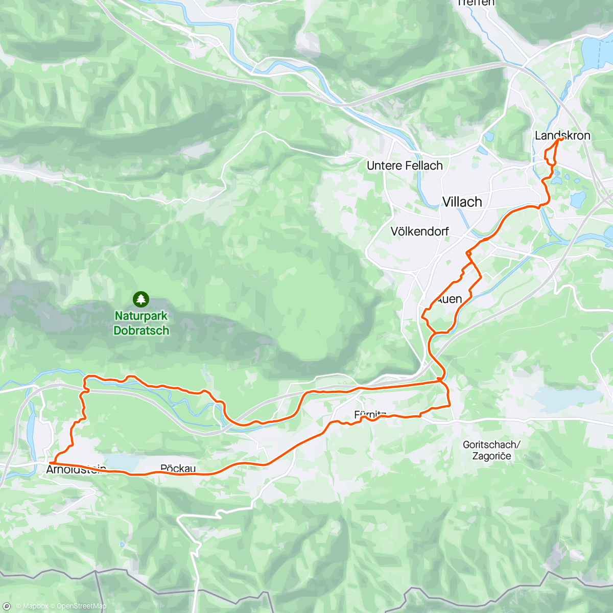 「Radfahrt am Abend」活動的地圖