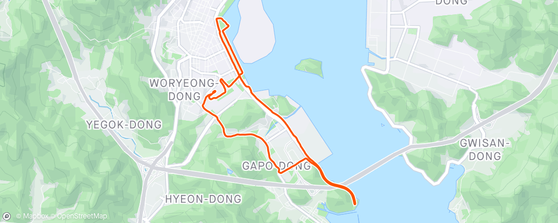 Mapa de la actividad (달리기)