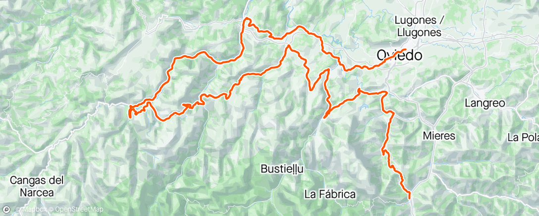 Map of the activity, Vuelta Asturias. Etapa 1.