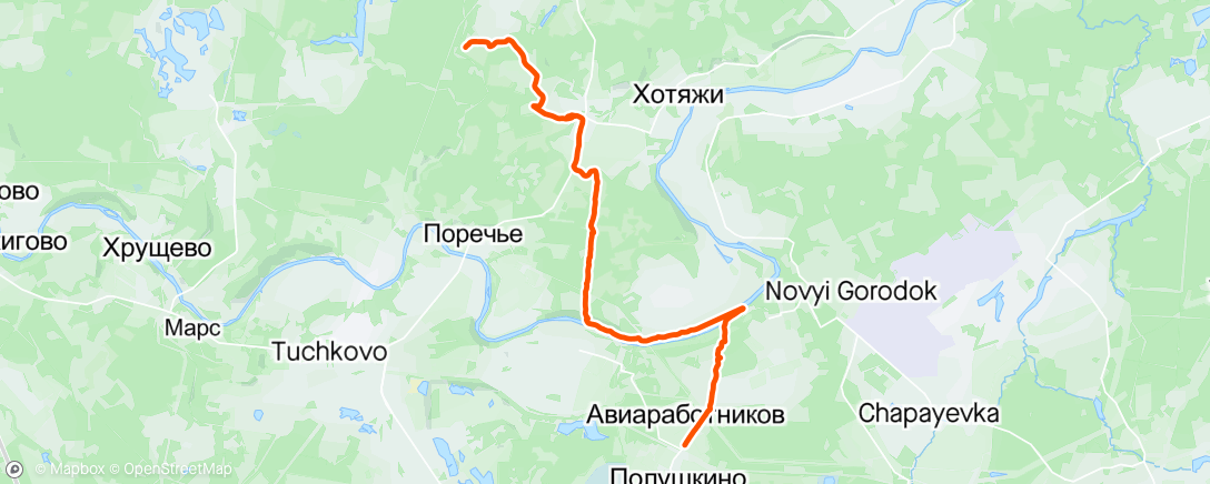 Map of the activity, Полуденный хайкинг