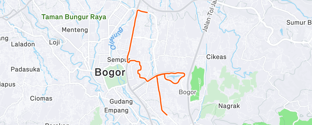 Map of the activity, Morning Run