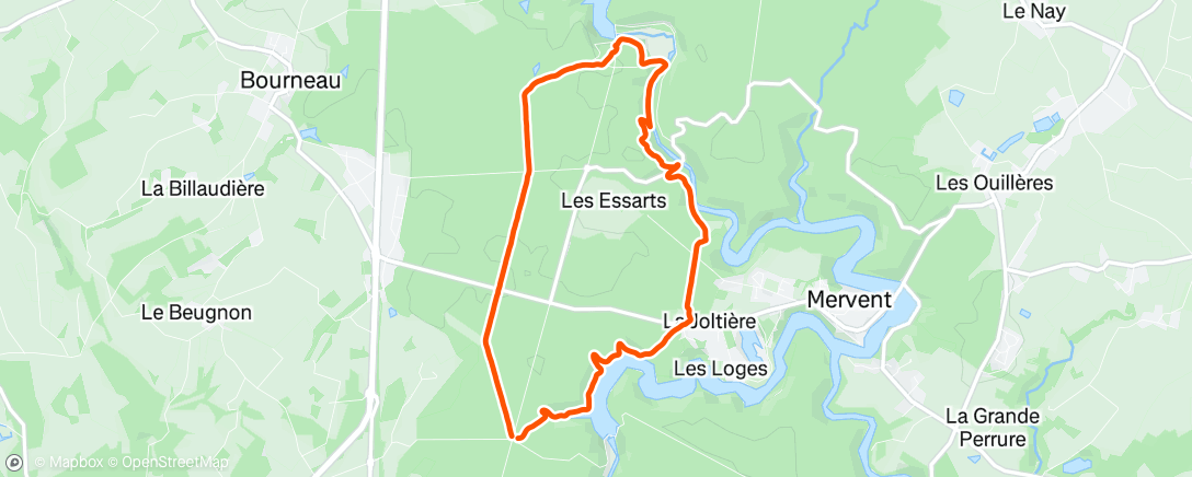 Map of the activity, Course à pied du midi