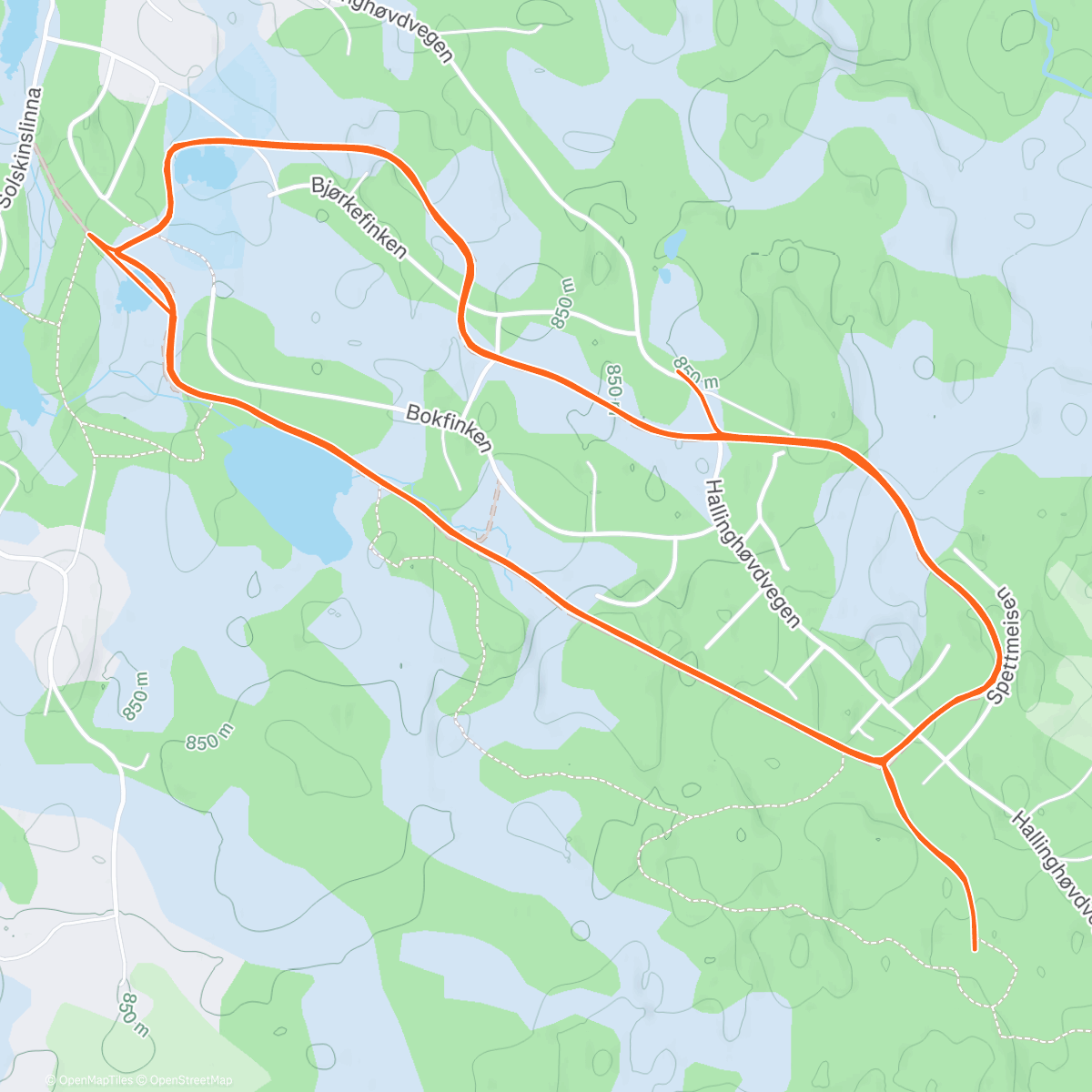 Map of the activity, Skitur