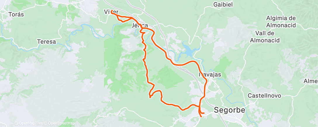 Map of the activity, Bicicleta por la mañana