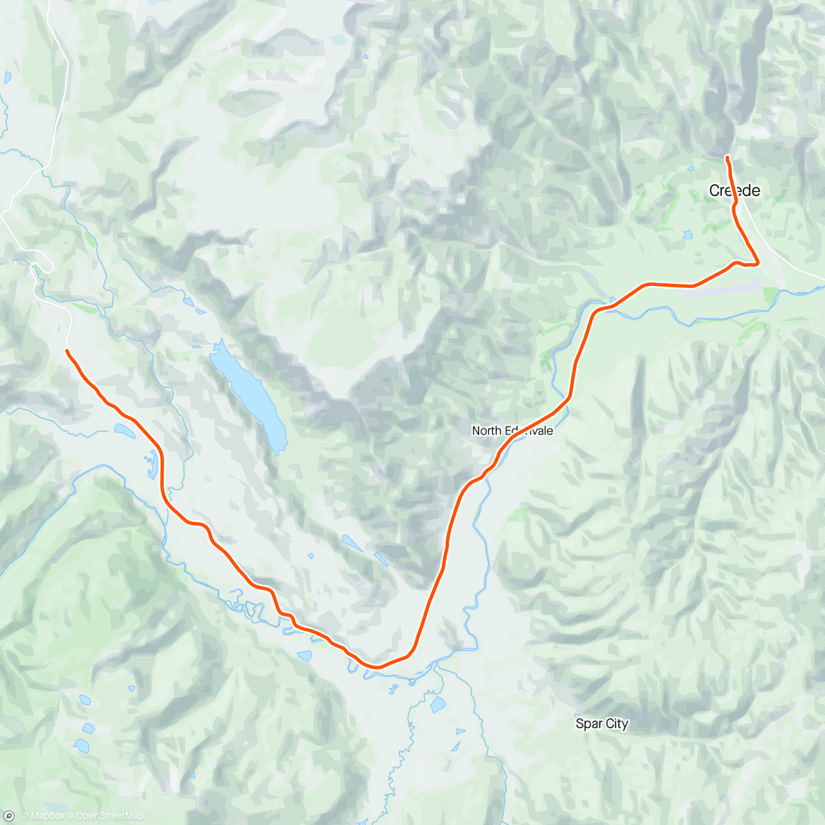 Map of the activity, FulGaz - Creede Highway 149