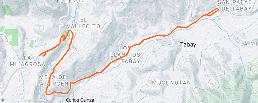 Map of the activity, Tabay - Los Llanitos x 2