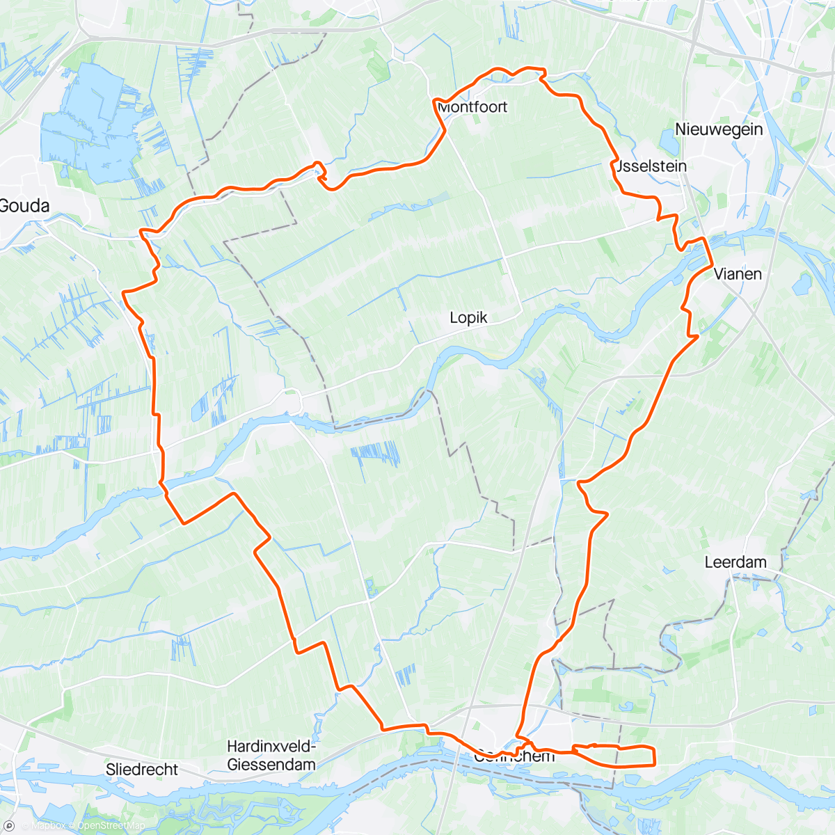 Map of the activity, Ochtendrit Triple D  | rondje Haastrecht
