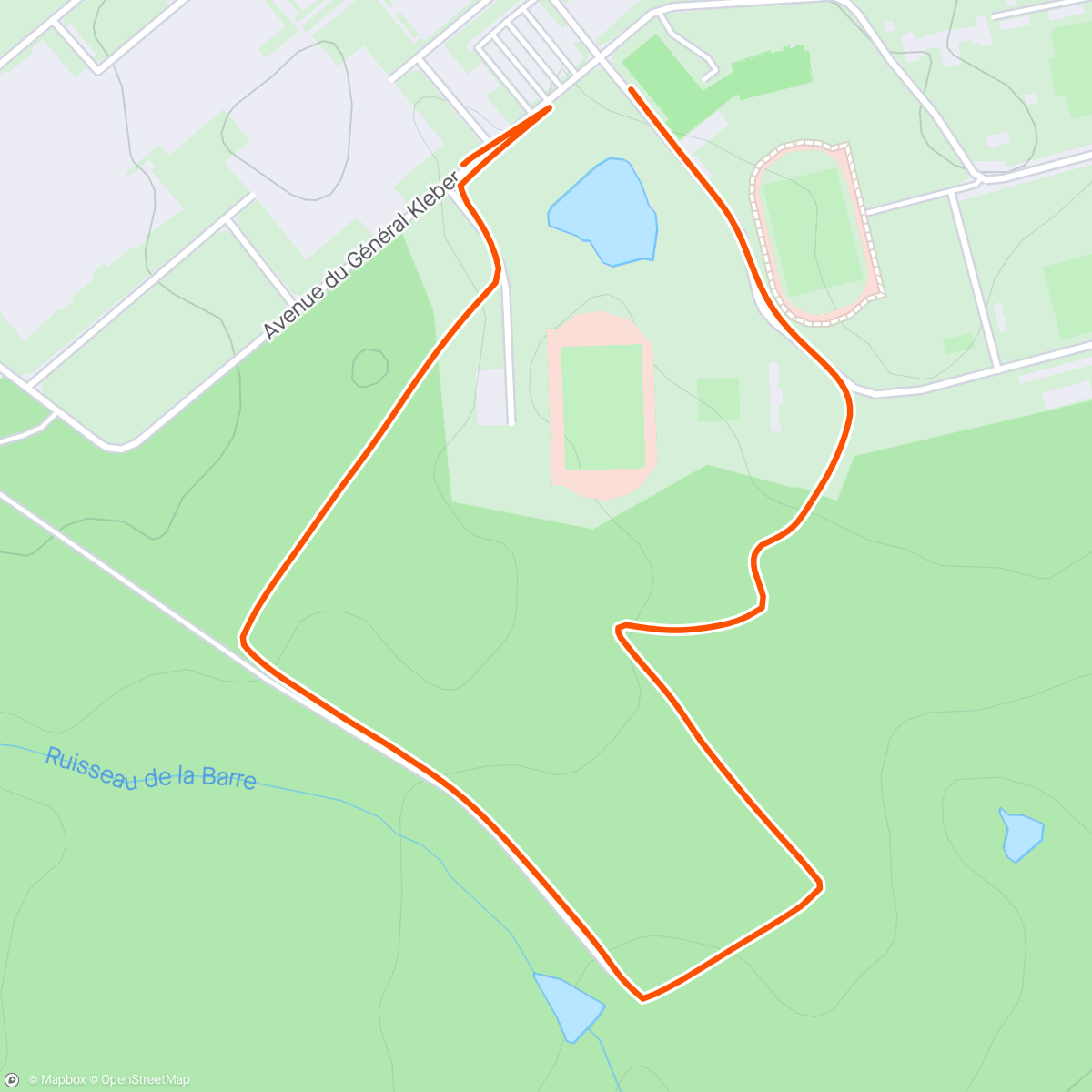 Map of the activity, Afternoon Run XS Coetquidan