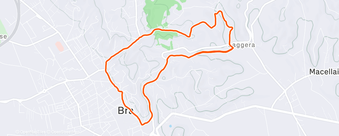 Map of the activity, Afternoon Run