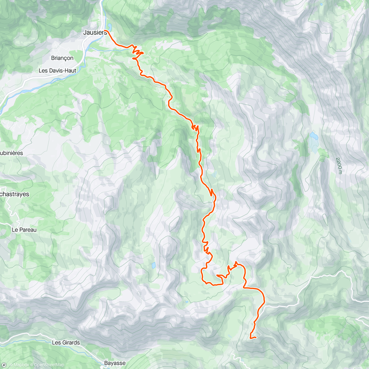 Map of the activity, ROUVY - Col de la Bonette