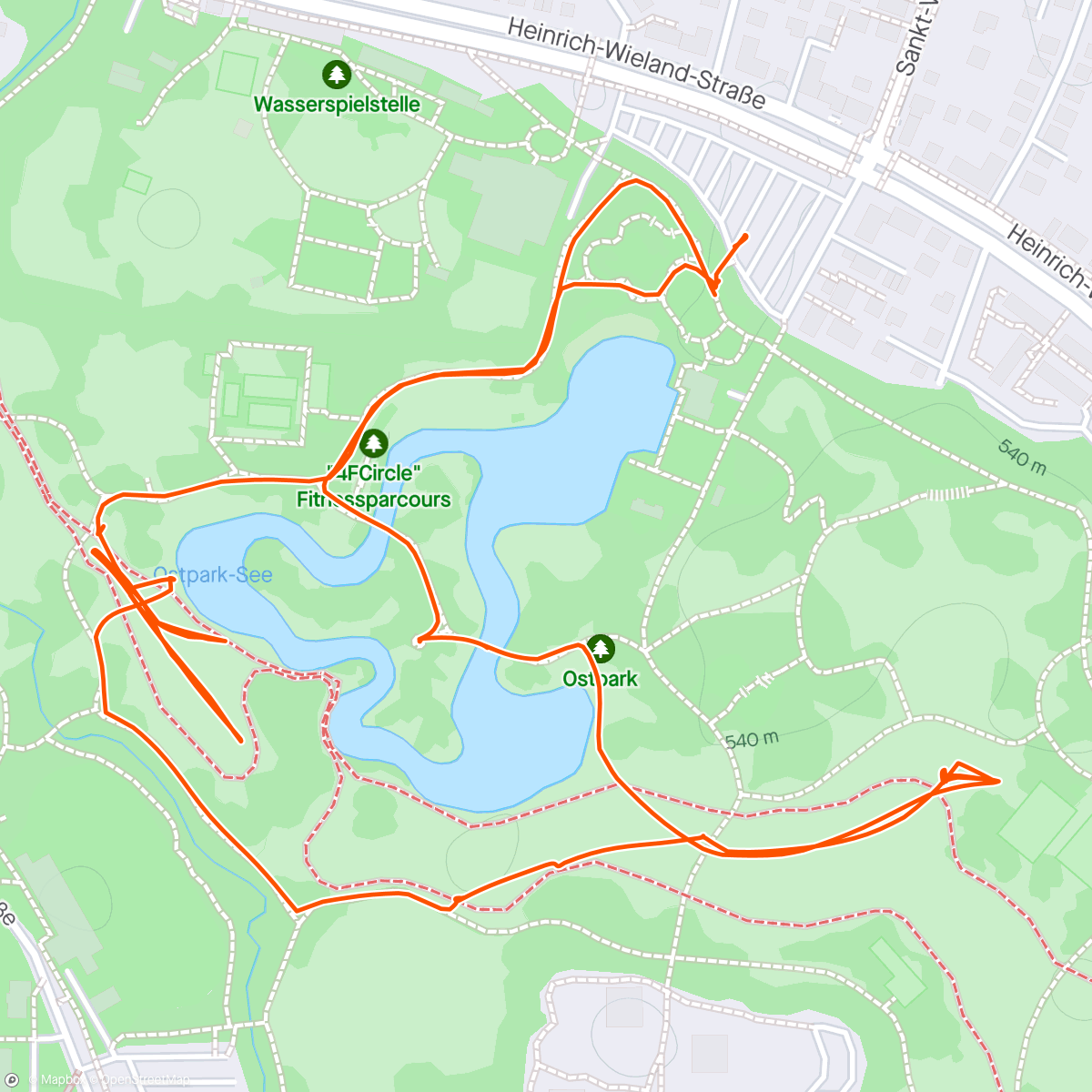 Map of the activity, Sport Ruscher Sommertraining Ostpark