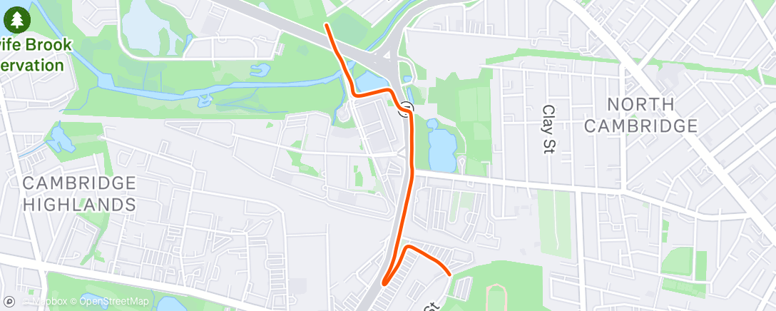 Map of the activity, Maddie absolutely obliterated her mile PR because we were late to a birthday party (21:00 —> 14:30)