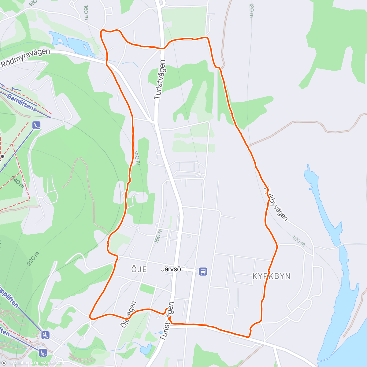 Map of the activity, Vågarundan med Tessla