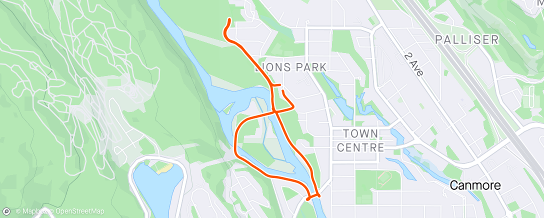 Map of the activity, Strolling Canmore