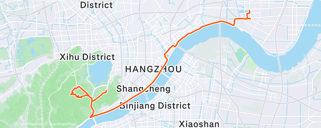 Map of the activity, 傍晚骑行