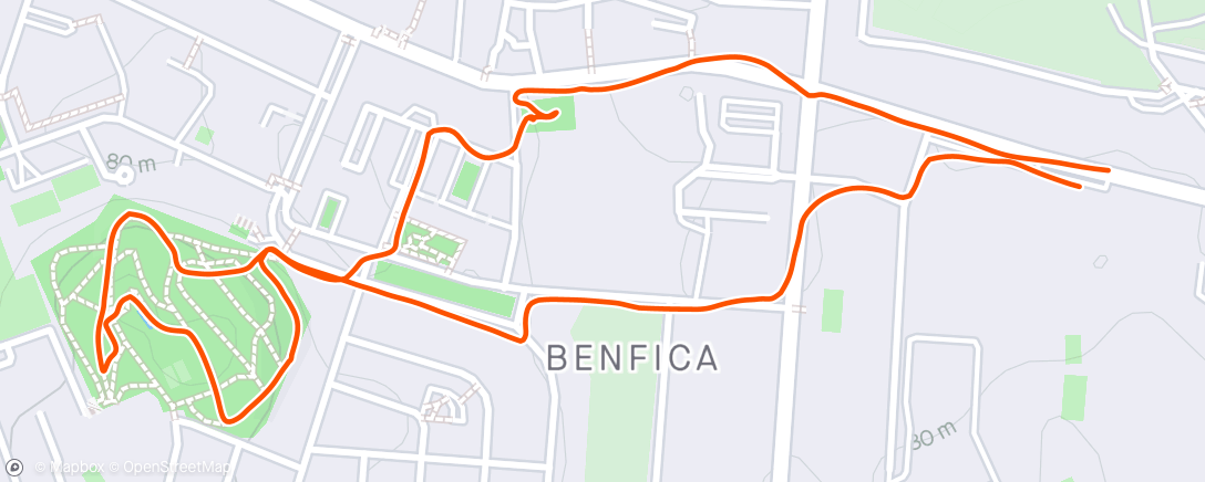 Map of the activity, Passeio Feira Medieval de Benfica
