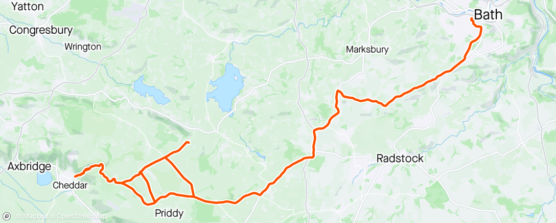 Map of the activity, Mendip loop and Cheddar, some sspot and z2, allbeit legs not great from running