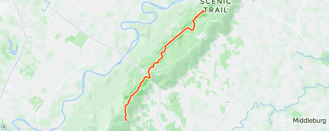 Map of the activity, Whiskey hollow to Sam Moore shelter