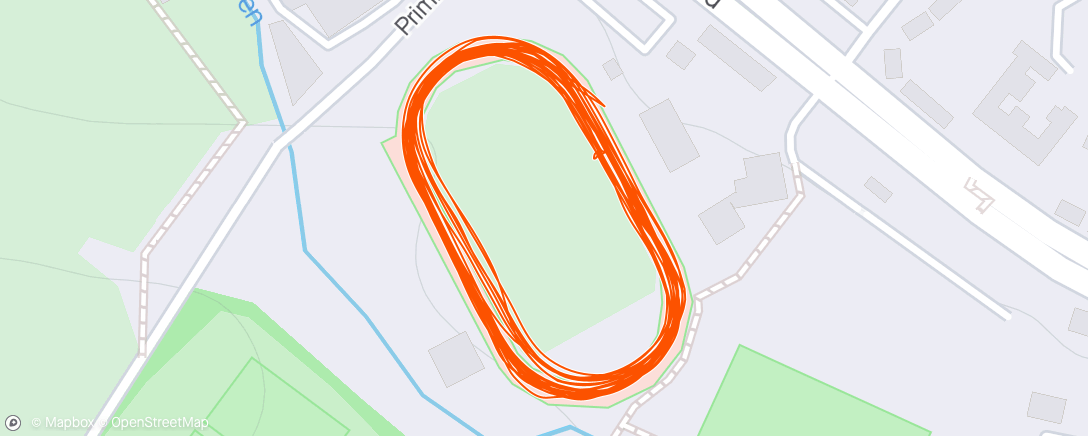 Map of the activity, Back to the track  10 x 200 10 x 100