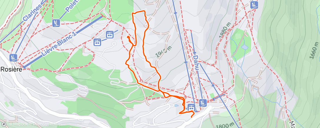 Map of the activity, Sortie en raquettes dans l'après-midi