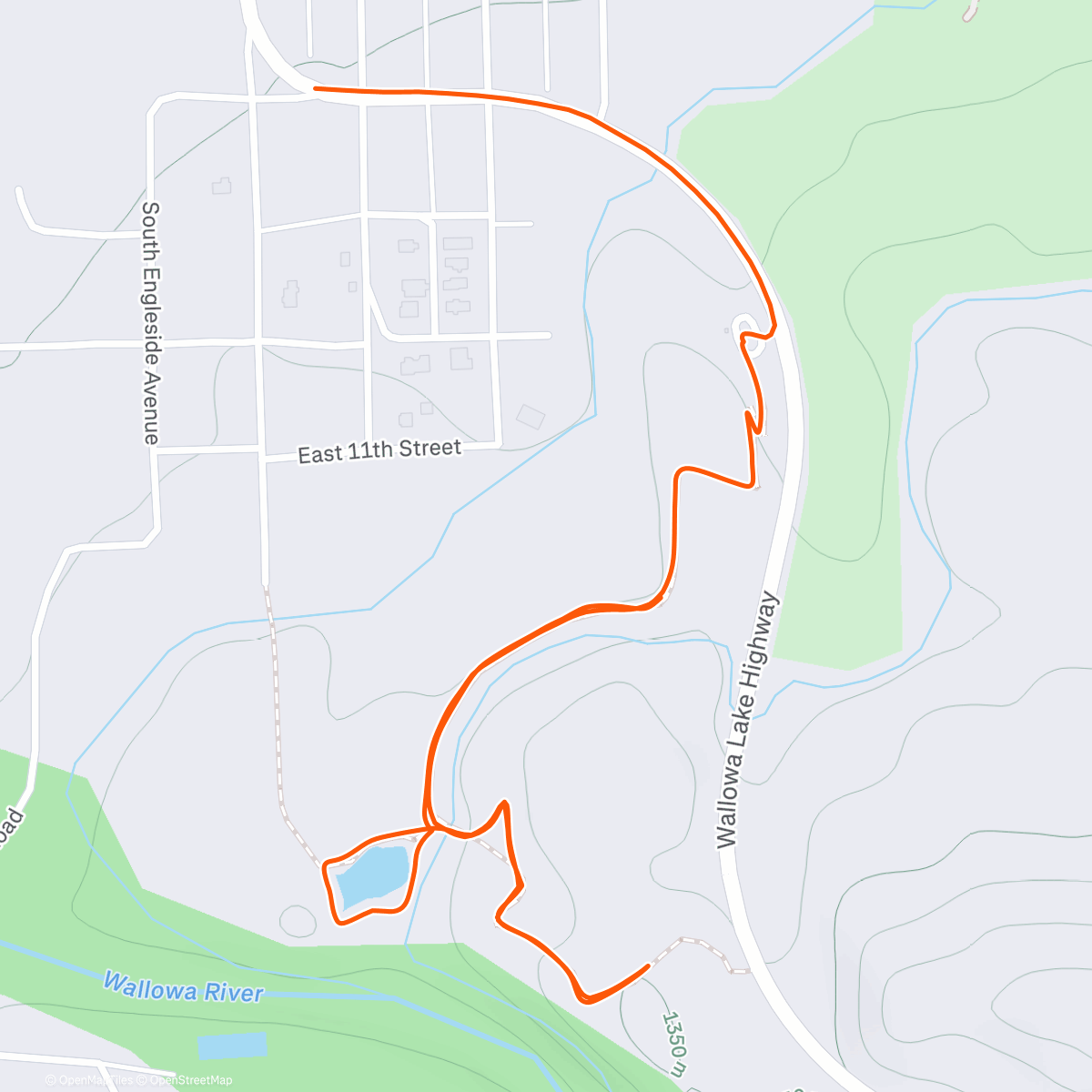 Map of the activity, Afternoon Run