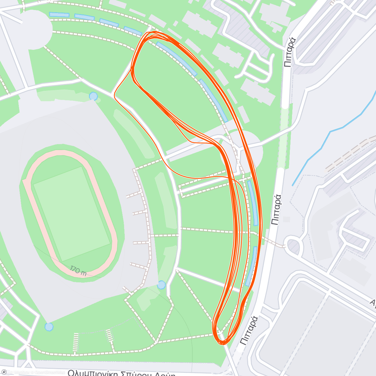 Map of the activity, Puma running team