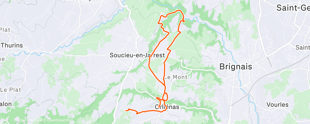 Map of the activity, Endurance douce