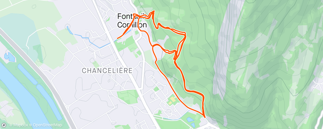 Map of the activity, Rocher du Cornillon x4