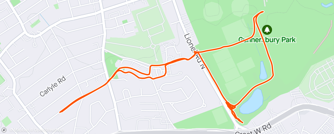 Map of the activity, Run with Mateo cycling
