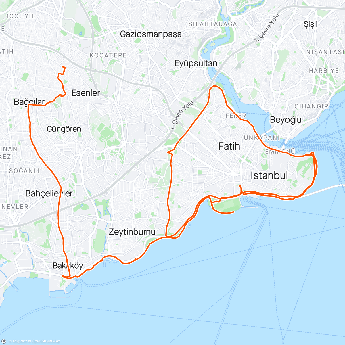 Karte der Aktivität „Yesil ay bisiklet turu sonrası”