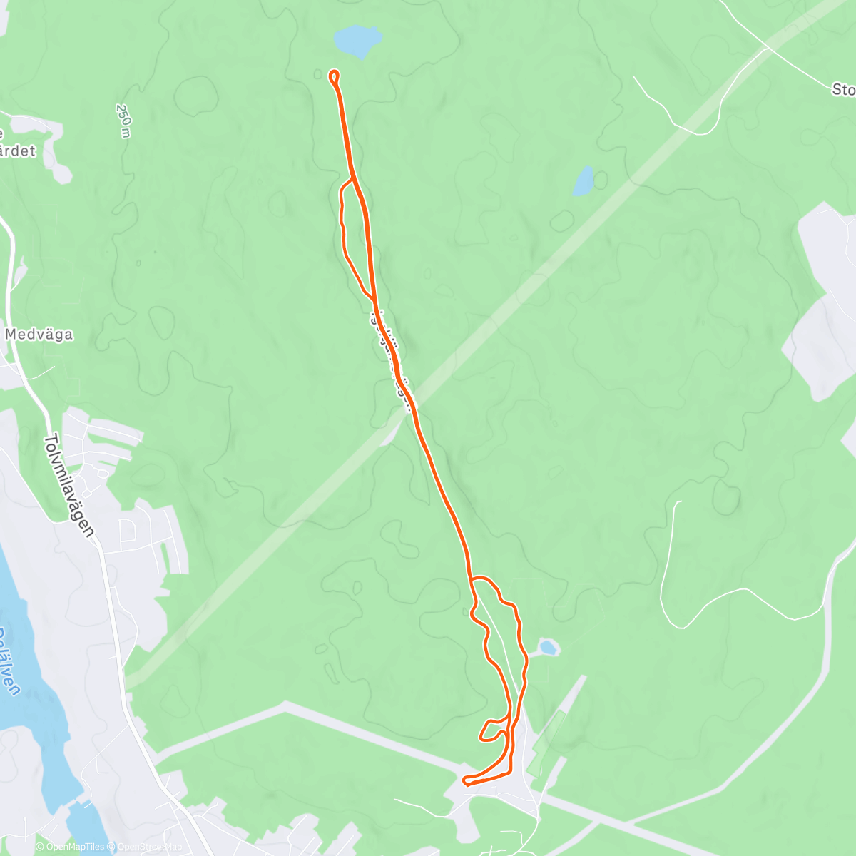 Map of the activity, Stakintervaller