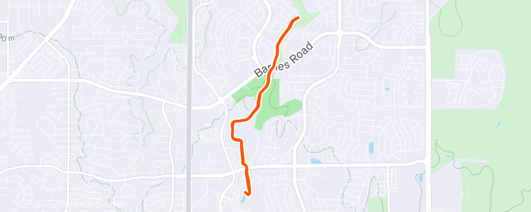 Map of the activity, Morning Run