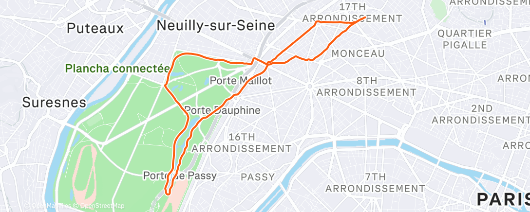 Map of the activity, Afternoon Run avec Niko