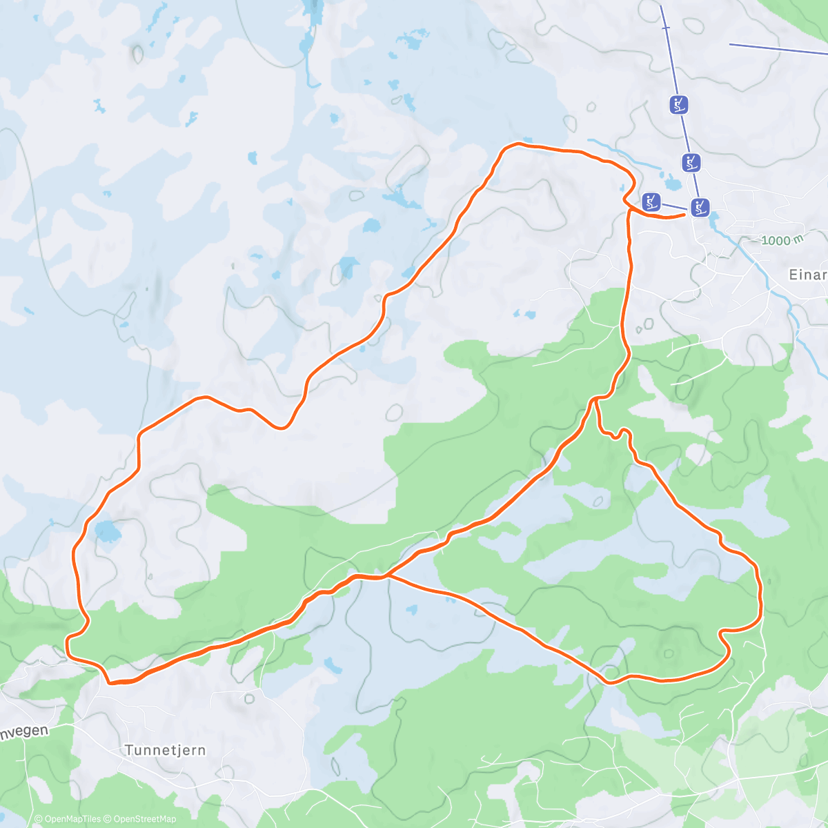 Map of the activity, Afternoon Nordic Ski