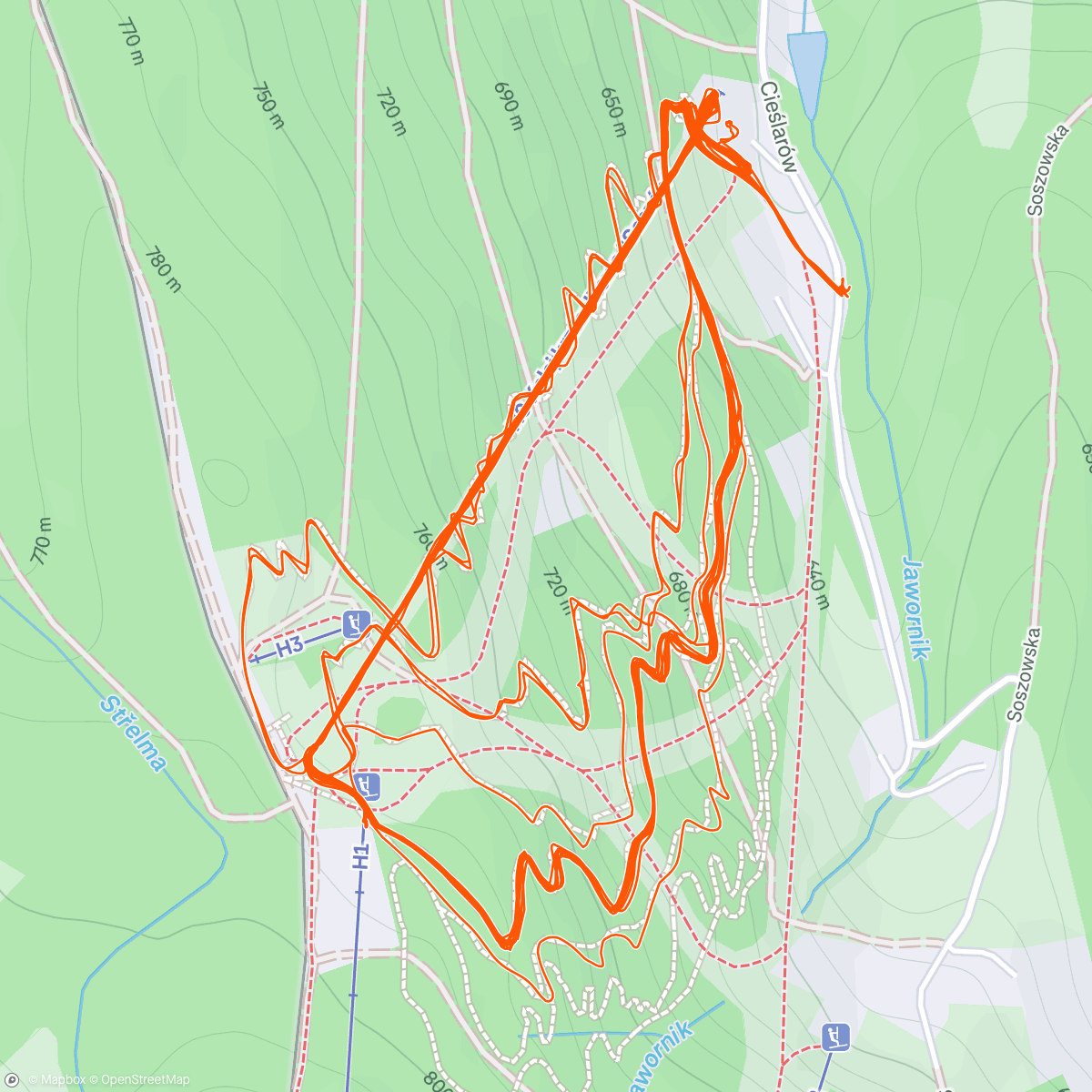 Map of the activity, Soszów
